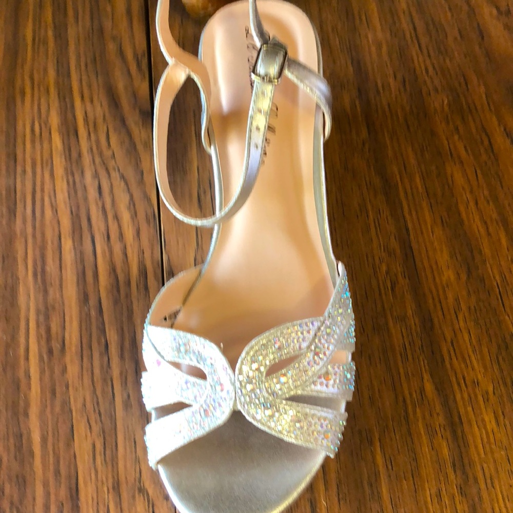 Brand new never worn silver rhinestone platforms